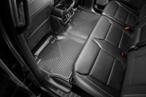 Ford F-250 Super Duty Floor Mats - Front + Rear - Husky Liners - X-act Contour - Black - `17-`27